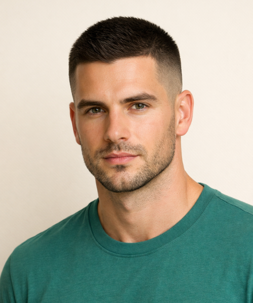 Long Buzz Cut Fade for a Cleaner Finish