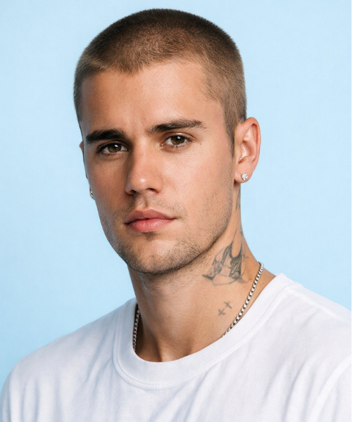 Justin Bieber Buzz Cut Hairstyle