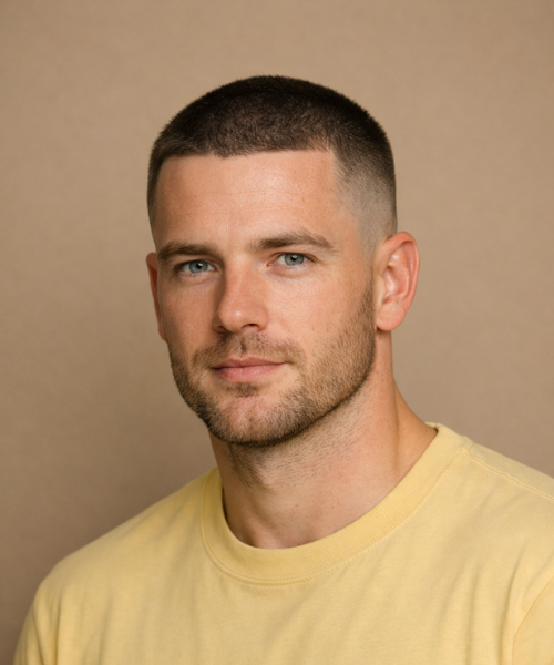 Low Taper Fade Buzz Cut for Extra Definition