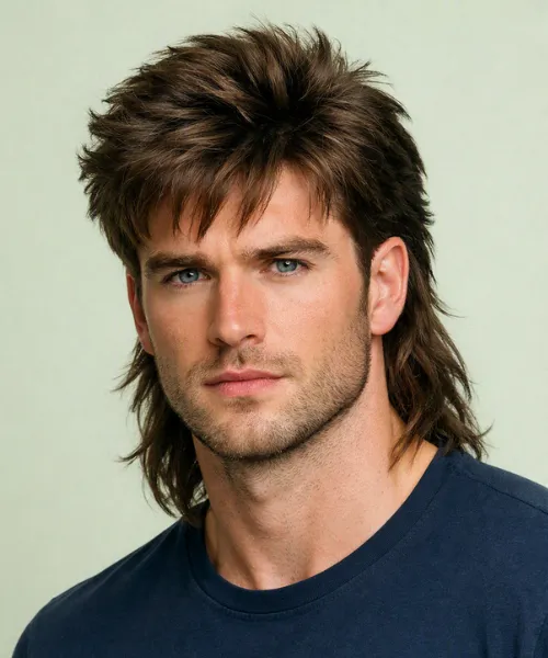 Layered 80s Mullet Hairstyle