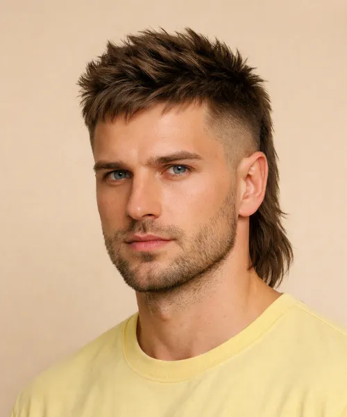 Mid Fade Mullet Styling in Trend