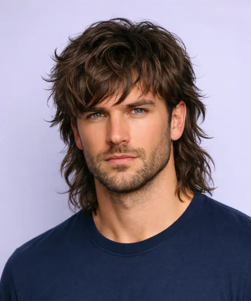 Wavy Shag Mullet Hair