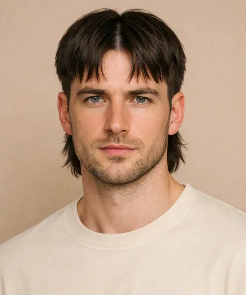 Short Middle Part Mullet